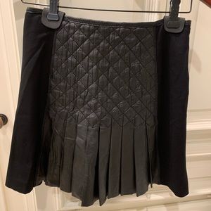 Catherine Malandrino Black Pleated Leather skirt -great condition
